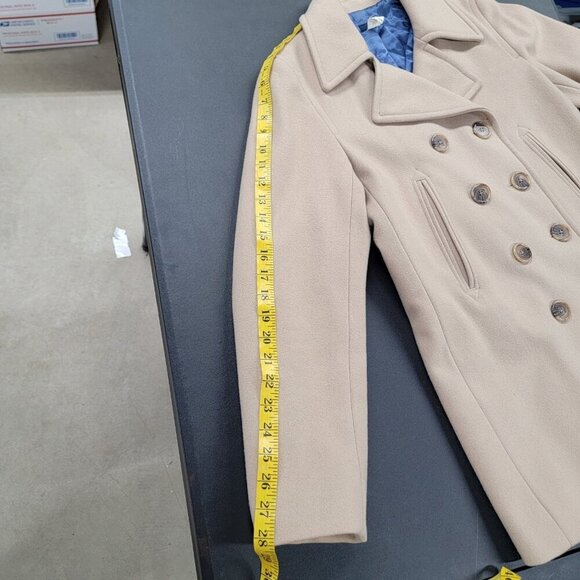 J. Crew Wool Peacoat Double Breasted Thinsulate Interior Tan Old Money Staple - Picture 11 of 11